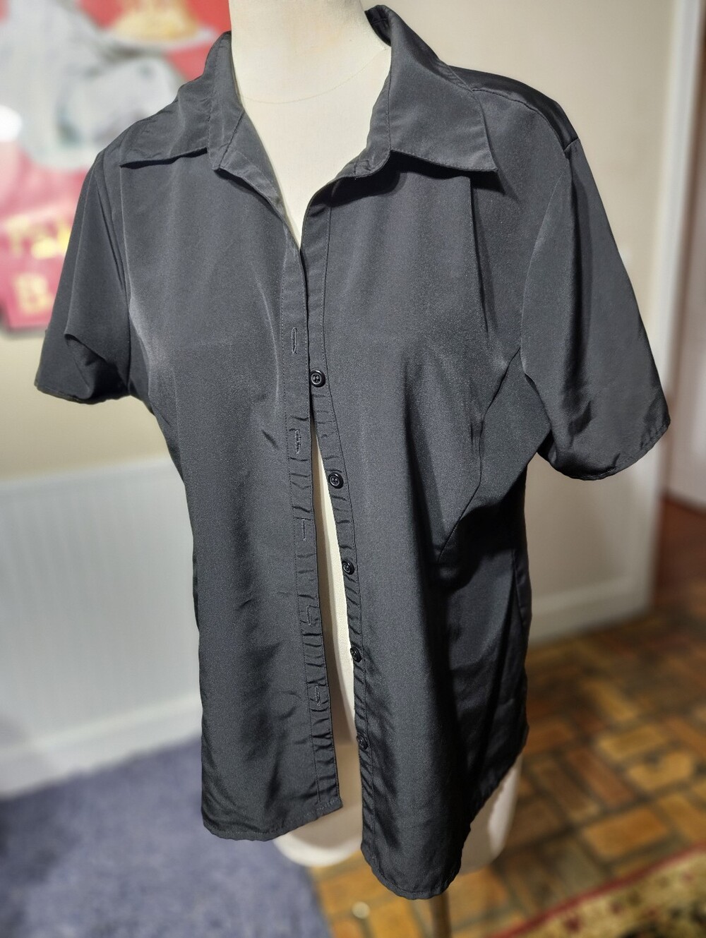 Notations Black Button Up Shirt Large